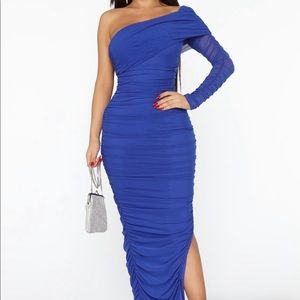 Blue elegant dress formal wedding guest dress